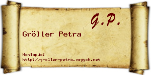 Gröller Petra névjegykártya